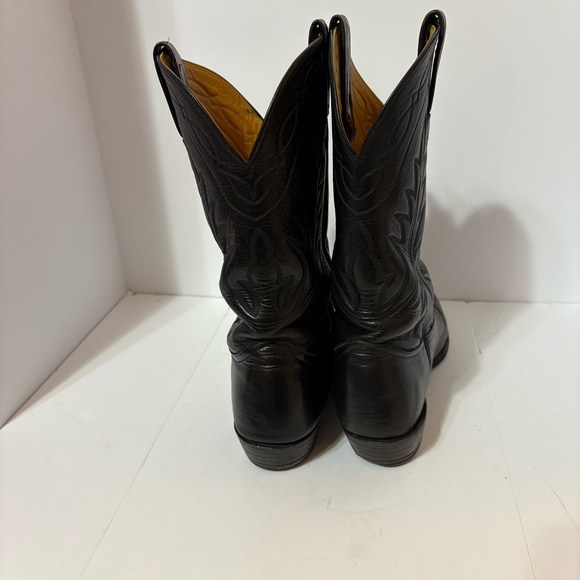 Nocona Classic Black Deertan Leather Cowboy Boots - Picture 5 of 9